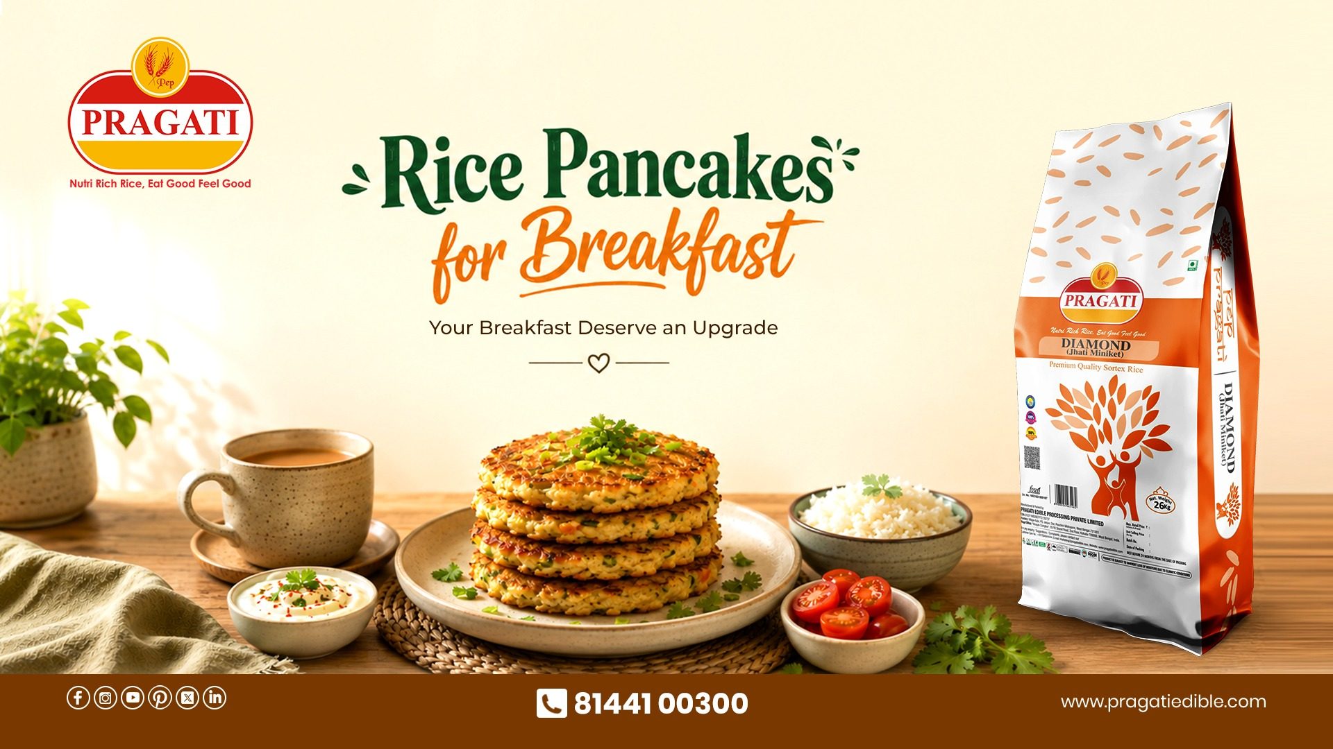 Rice Pancakes for Breakfast | Healthy Summer Recipe with Pragati Diamond Miniket Rice