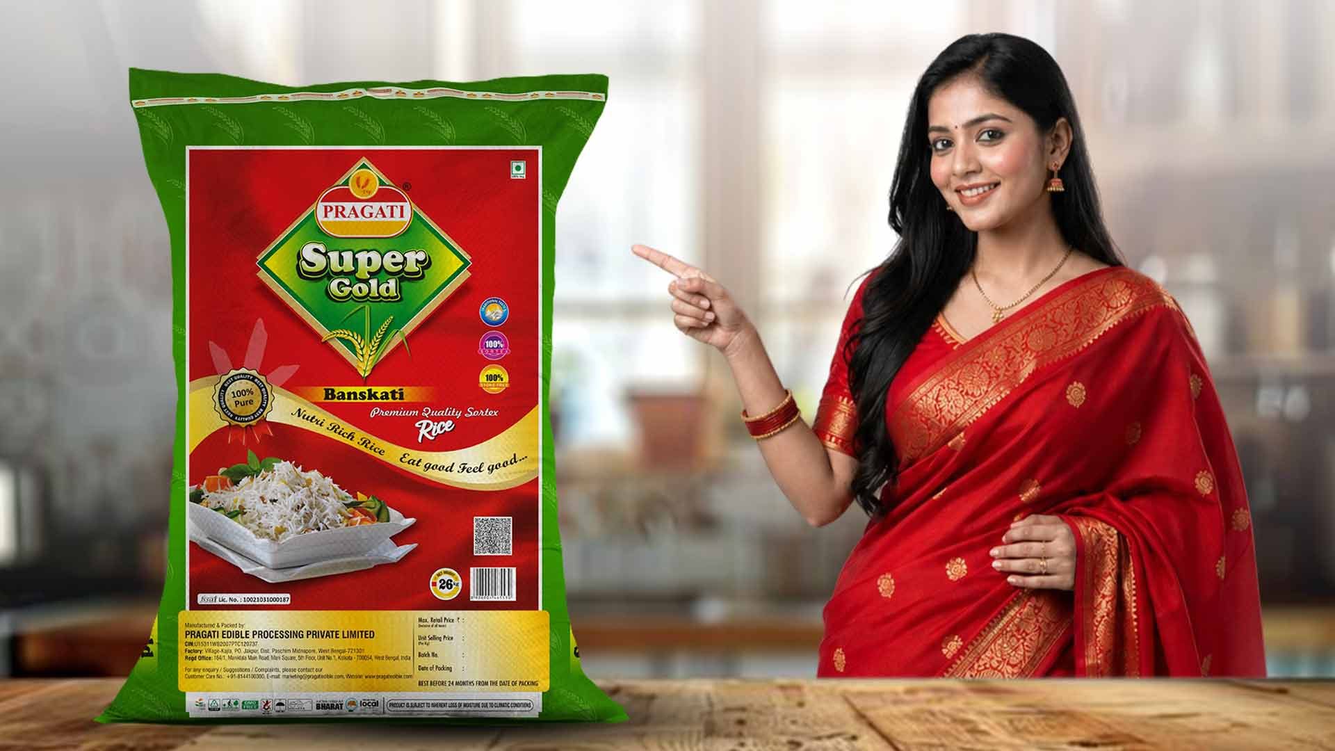 Available Pragati rice packaging