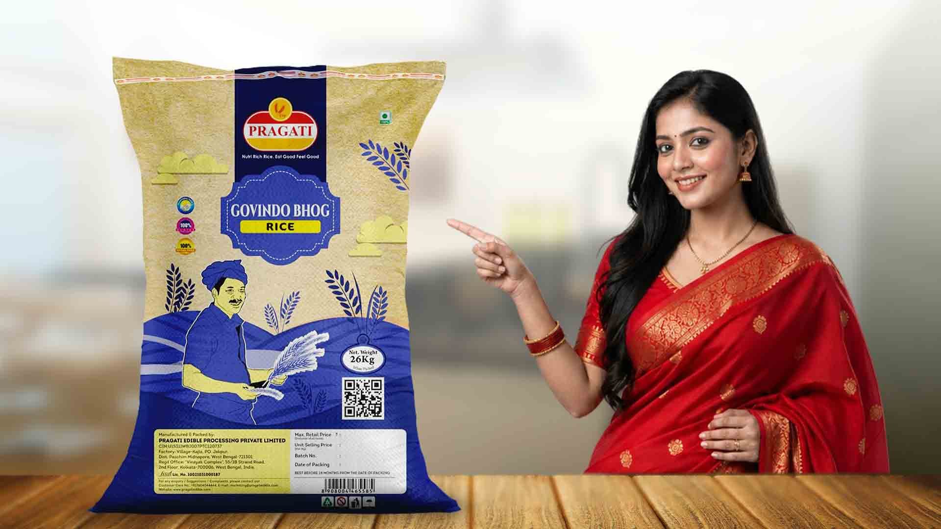 Available Pragati rice packaging