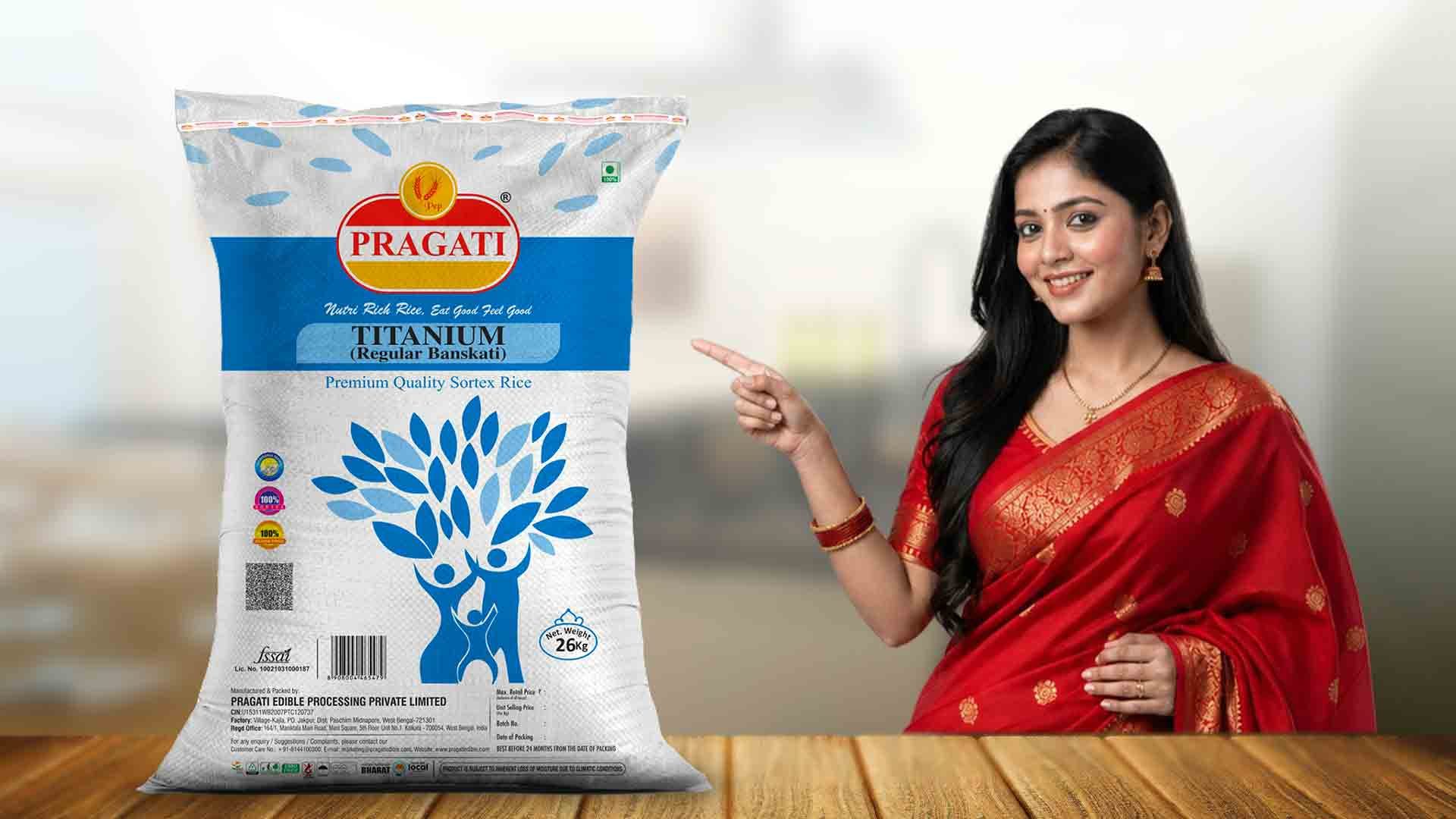 Available Pragati rice packaging